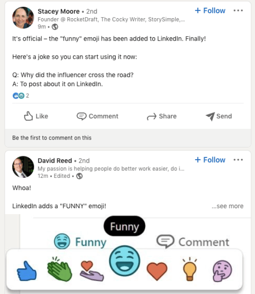 The LinkedIn Funny emoji is here