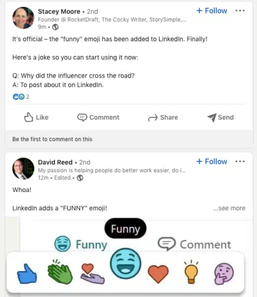 reaction on linkedin funny emoji