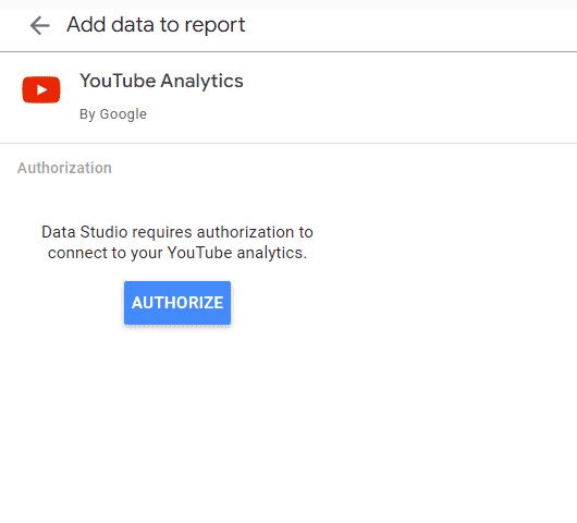 data studio requires authorization