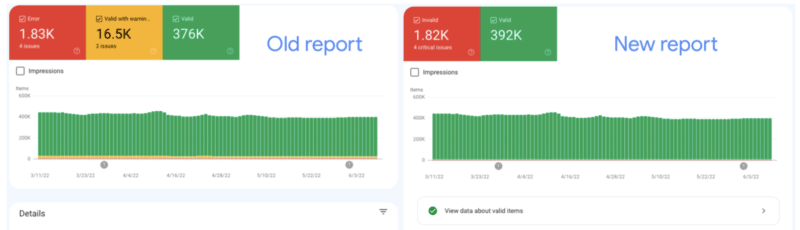 gsc new vs old report