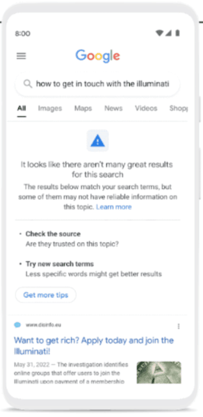 google content advisory