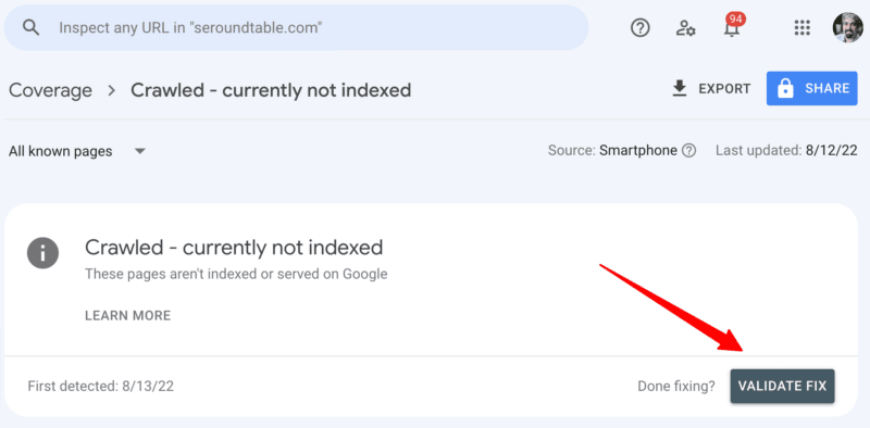 gsc validate fix