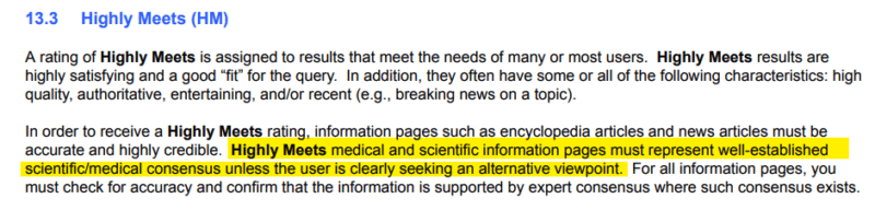 highly meets medical scientific consensus