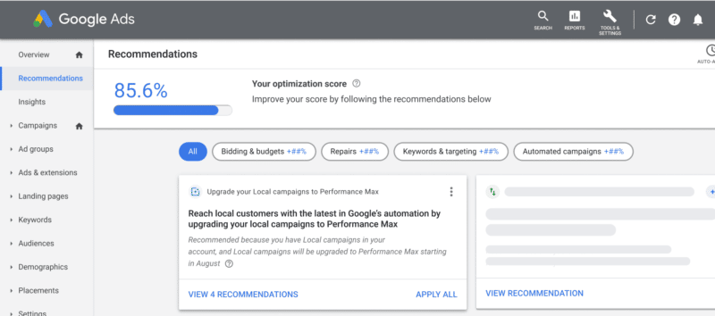 Google Performance Max self-upgrade tool for Local campaigns is now available