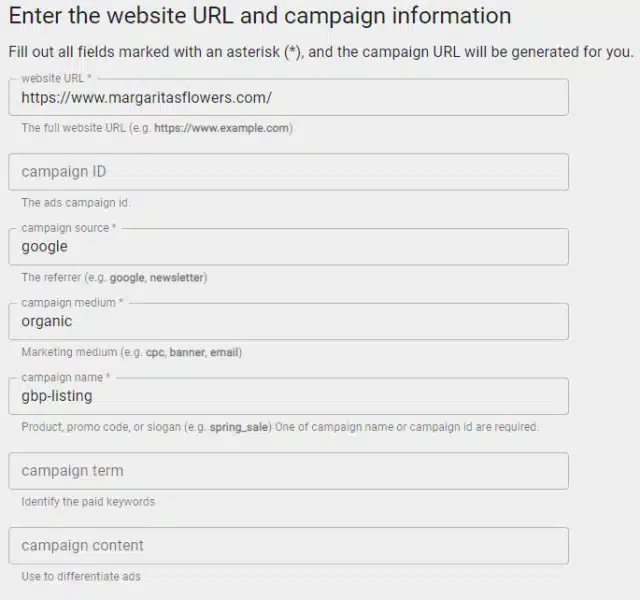 Google Campaign URL builder