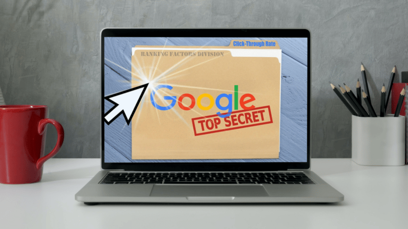 Google Top Secret on laptop screen.