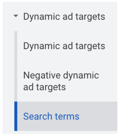 Dynamic Search Ads - Search terms report.