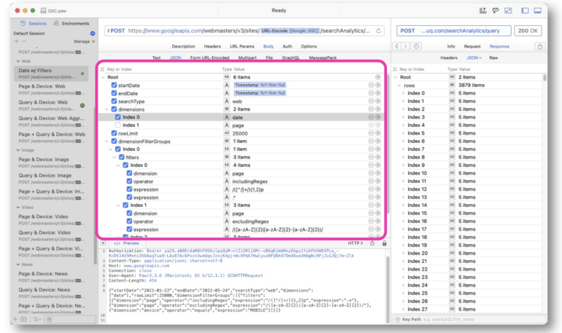 18 paw api request 800x475 — Как получить максимальную отдачу от Google Search Console API с помощью регулярных выражений