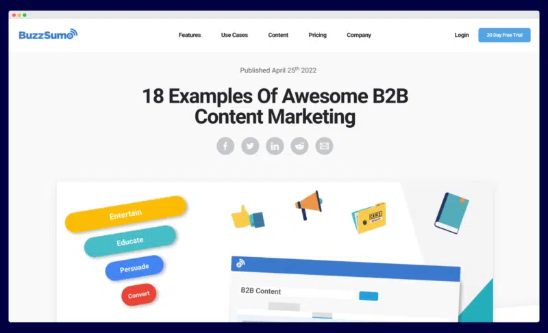 BuzzSumo - 18 Examples Of Awesome B2B Content Marketing