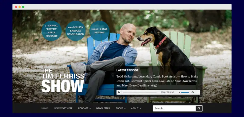 Tim Ferriss website