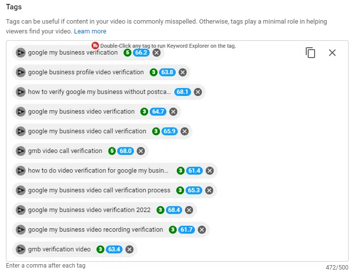 YouTube Video Tags