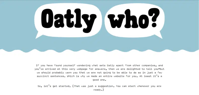 Oatly About Us page