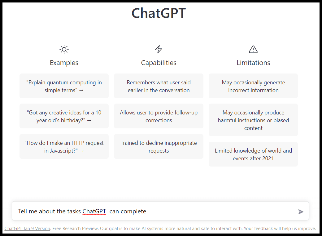 وظایف ChatGPT