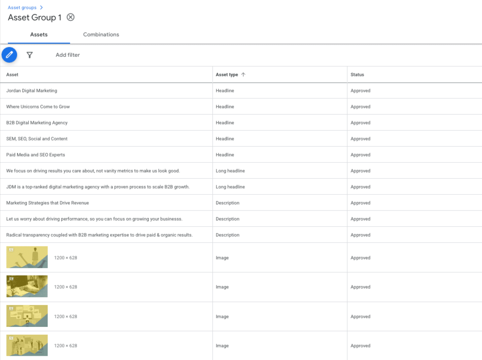 PMax reporting - asset groups