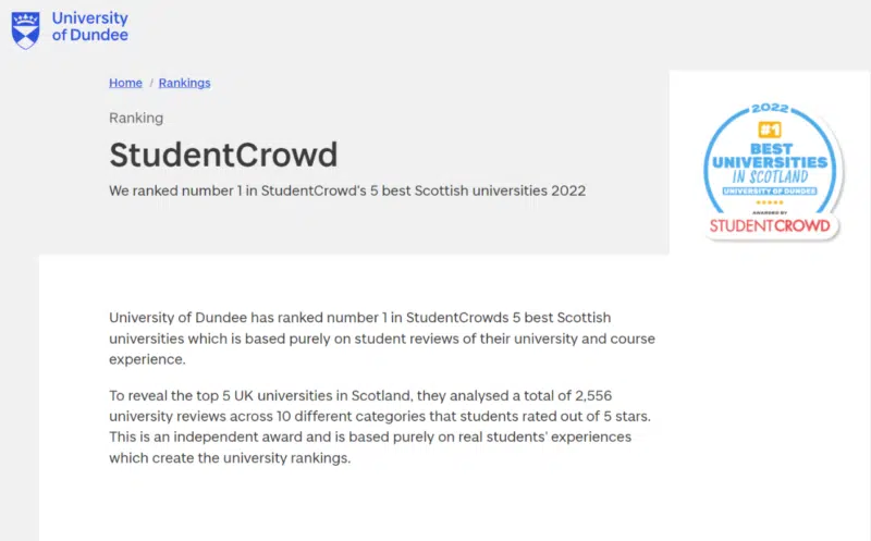 University of Dundee Individual Award Page