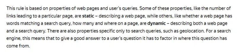 Yandex Documentation Ranking Factor Classes 800x179