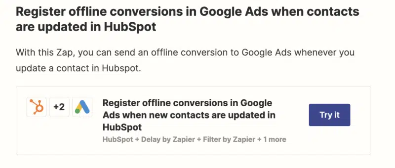 تبدیل‌های آفلاین Zapier در Google Ads 800x340