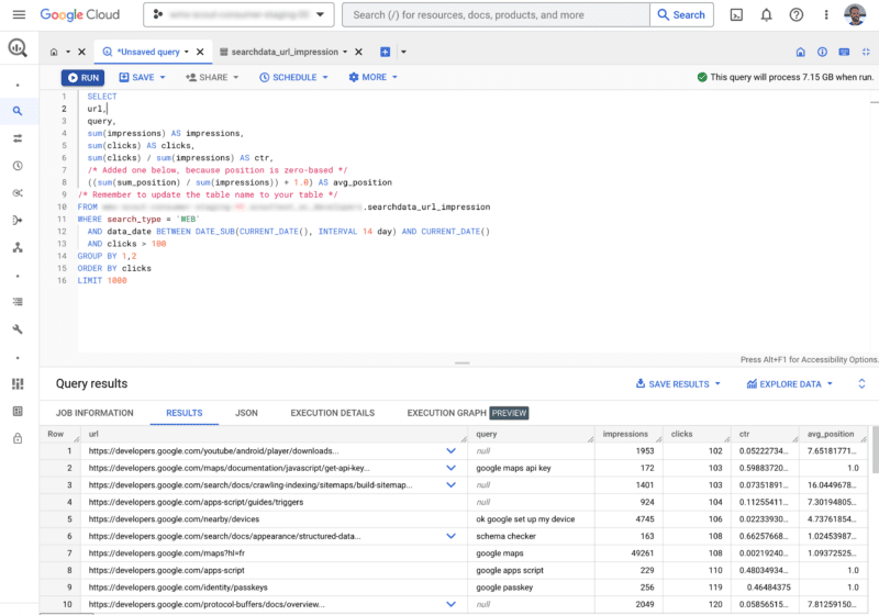 Массовый экспорт данных Таблица Bigquery 800x560