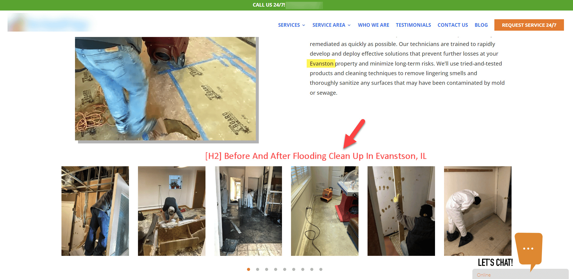 Include before and after pictures