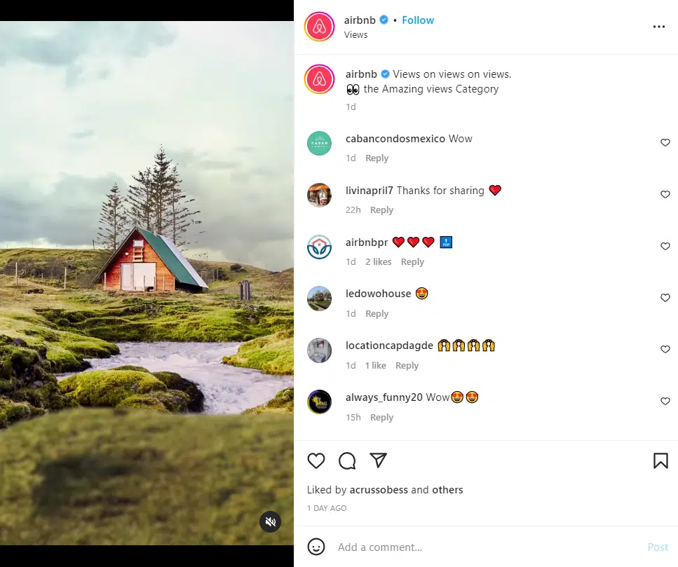 short-form video example - airbnb reel