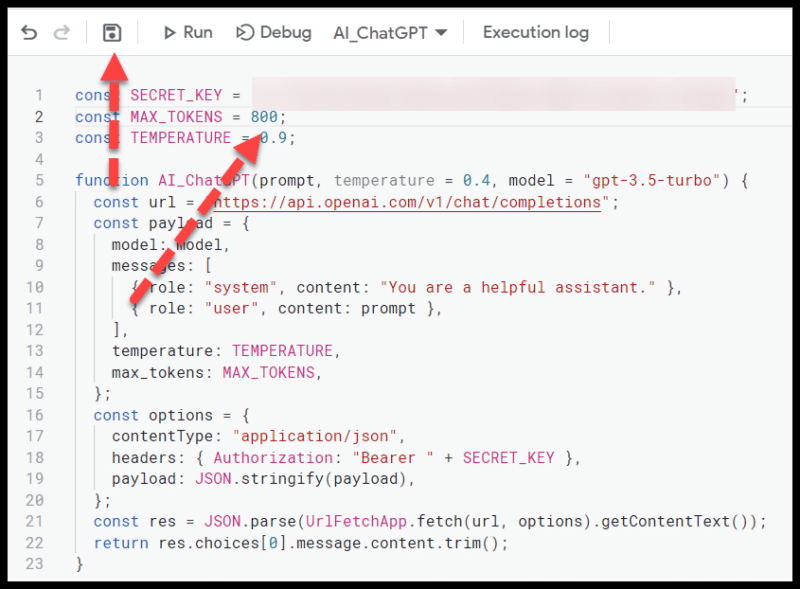 ChatGPT API - Google Sheet fix character limit