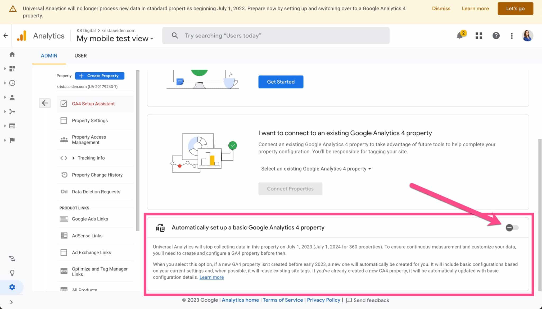 GA4 automigration opt-out