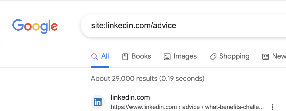 LinkedIn advice - search results