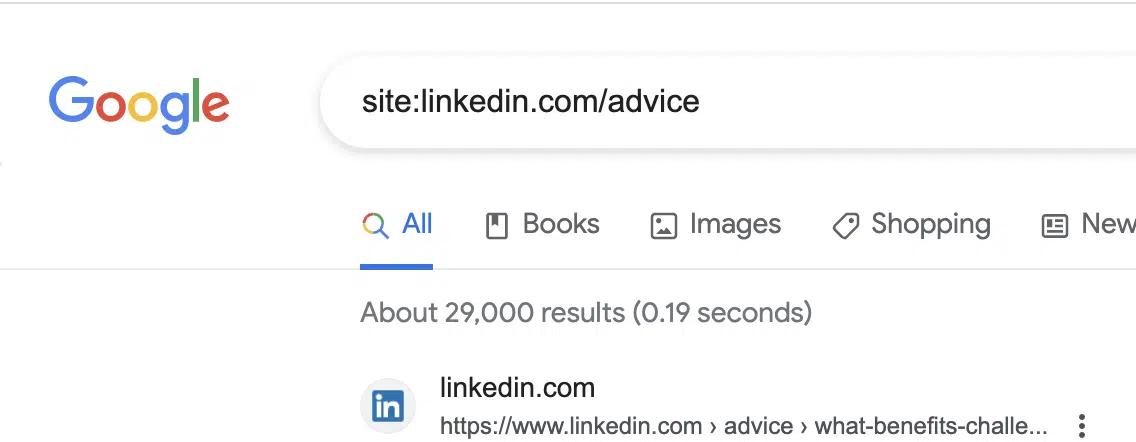 LinkedIn advice - search results