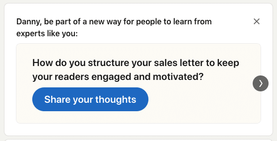 Linkedin Collaborative Article Feed Popup