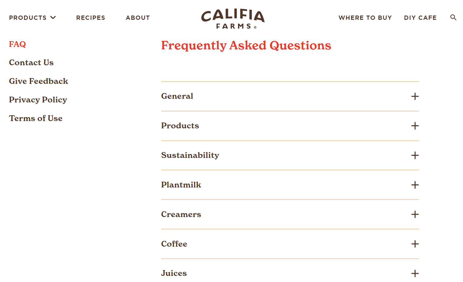 Califia Farms FAQs