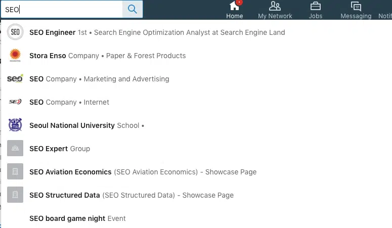 Finding LinkedIn SEO keywords - step 1