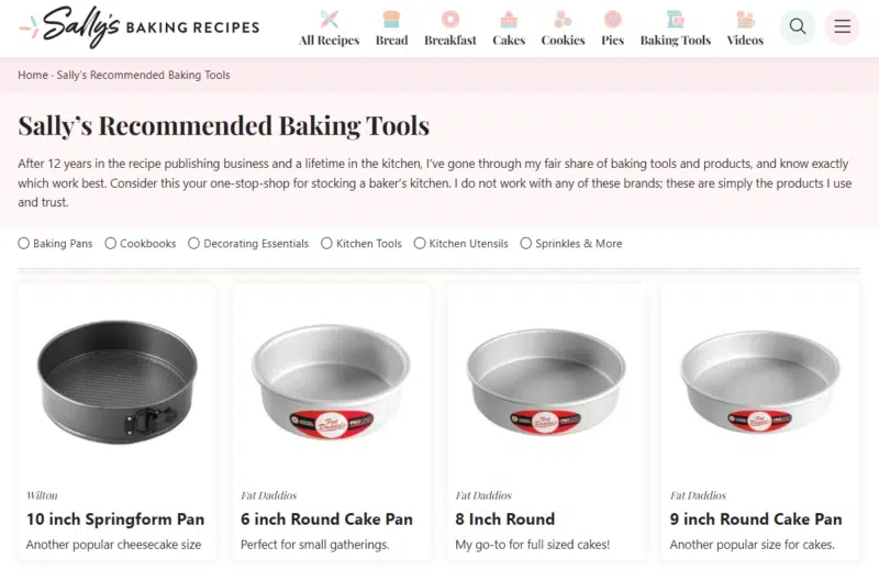 Sally's baking recipes