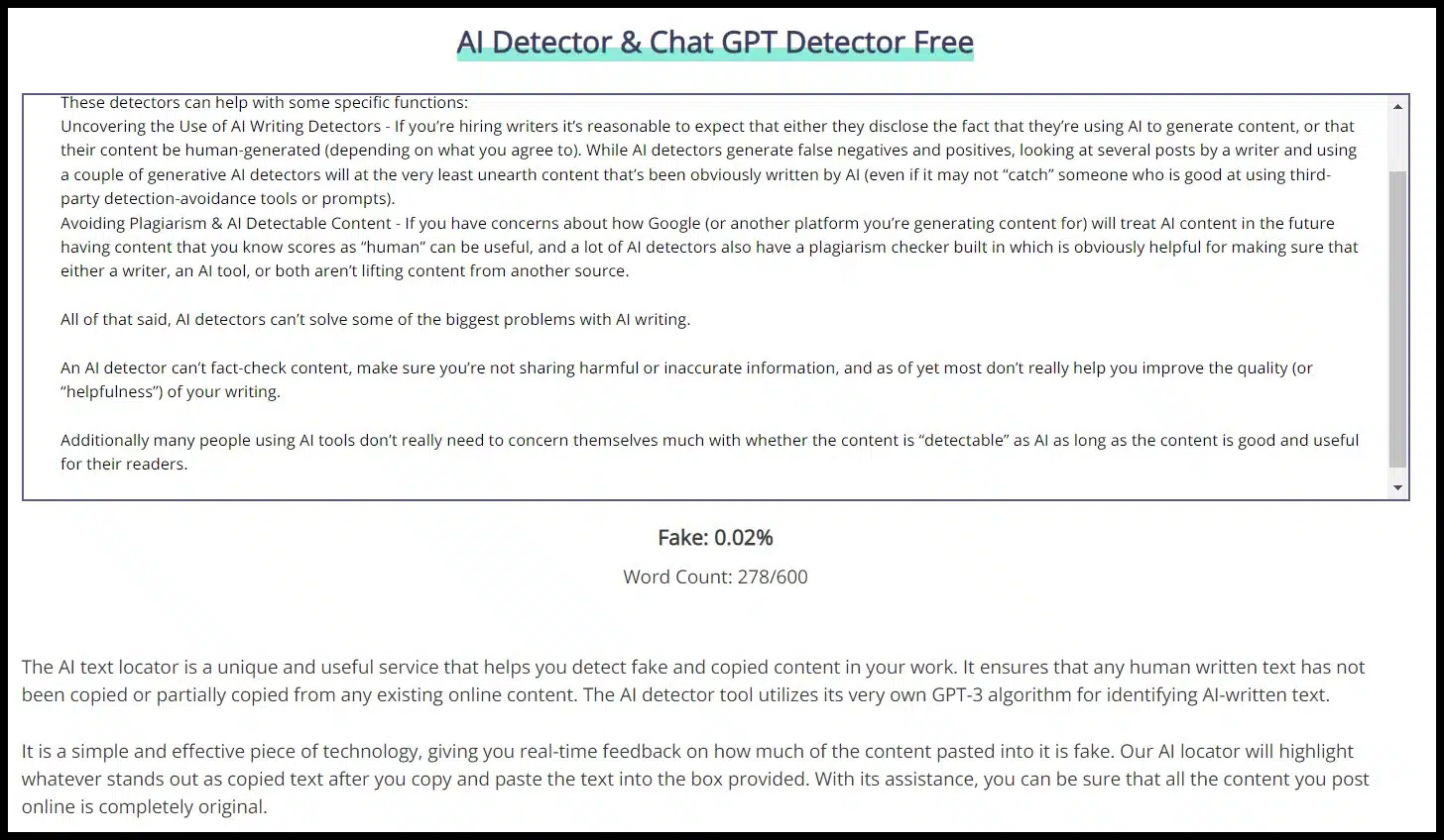 Corrector AI Content Detector