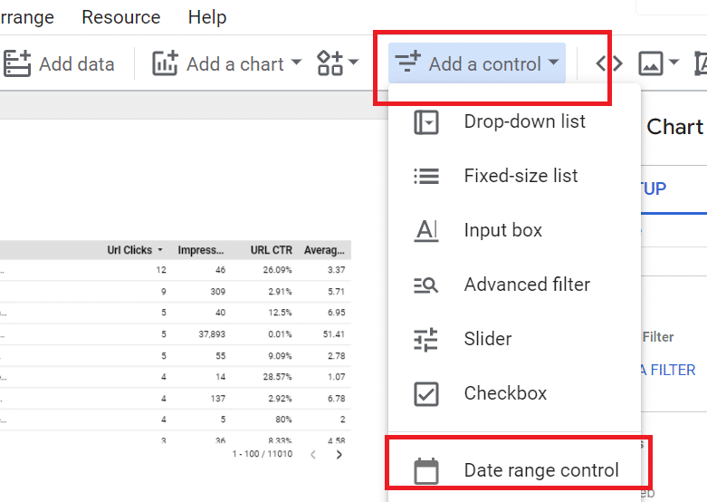 Date range control