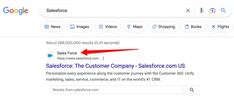 Грешно име на сайт в Google Saleforce 1682259502 800x342