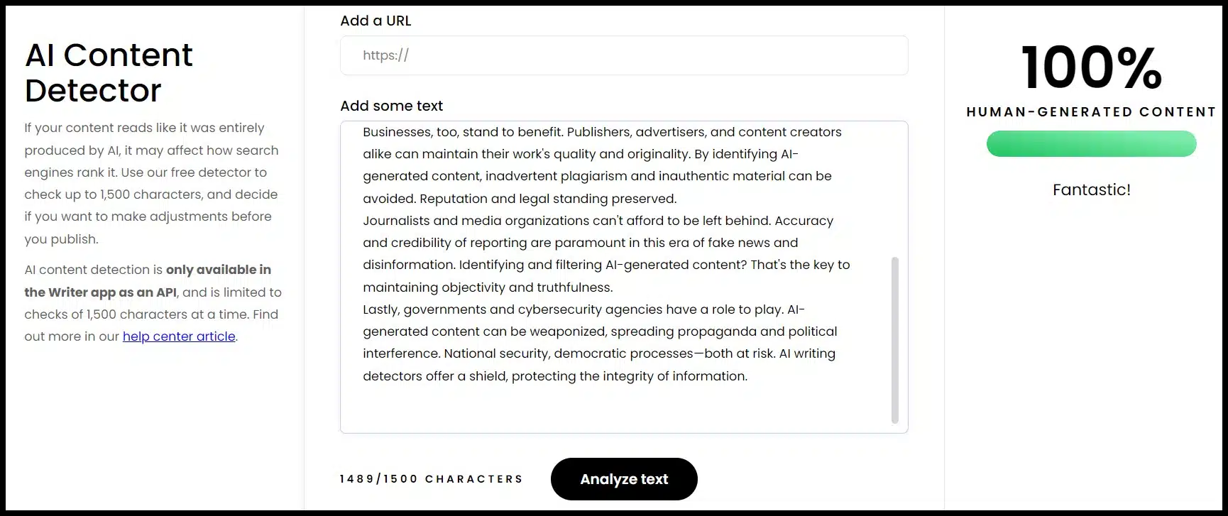 Draft & Goal AI Content Detector Review –