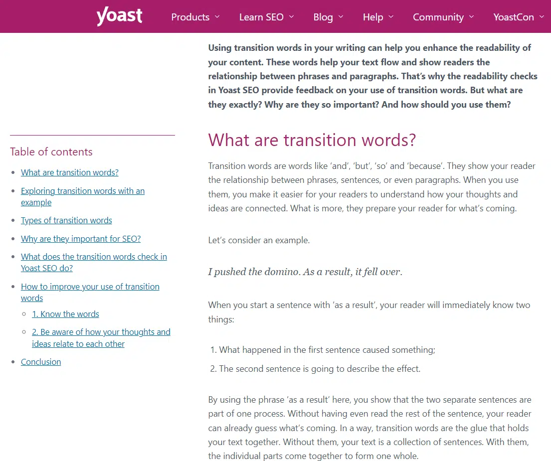 Yoast evergreen content example