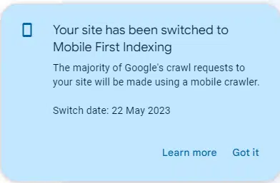 Mobile-first indexing has landed - thanks for all your support