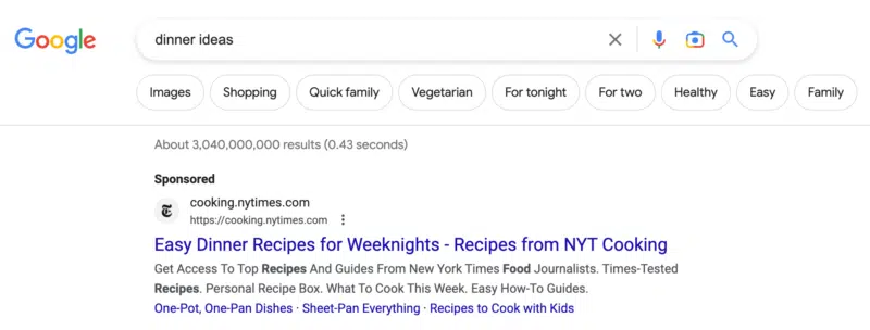 Google Search Bar Filters New