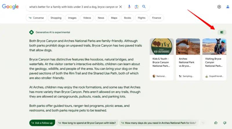 Google Search Generative AI Experience Look Toggle 800x447