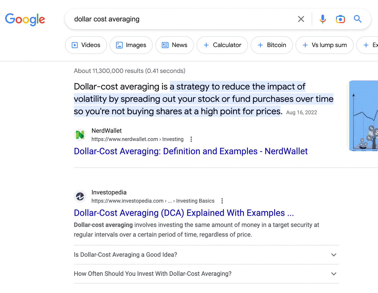 Featured snippet example