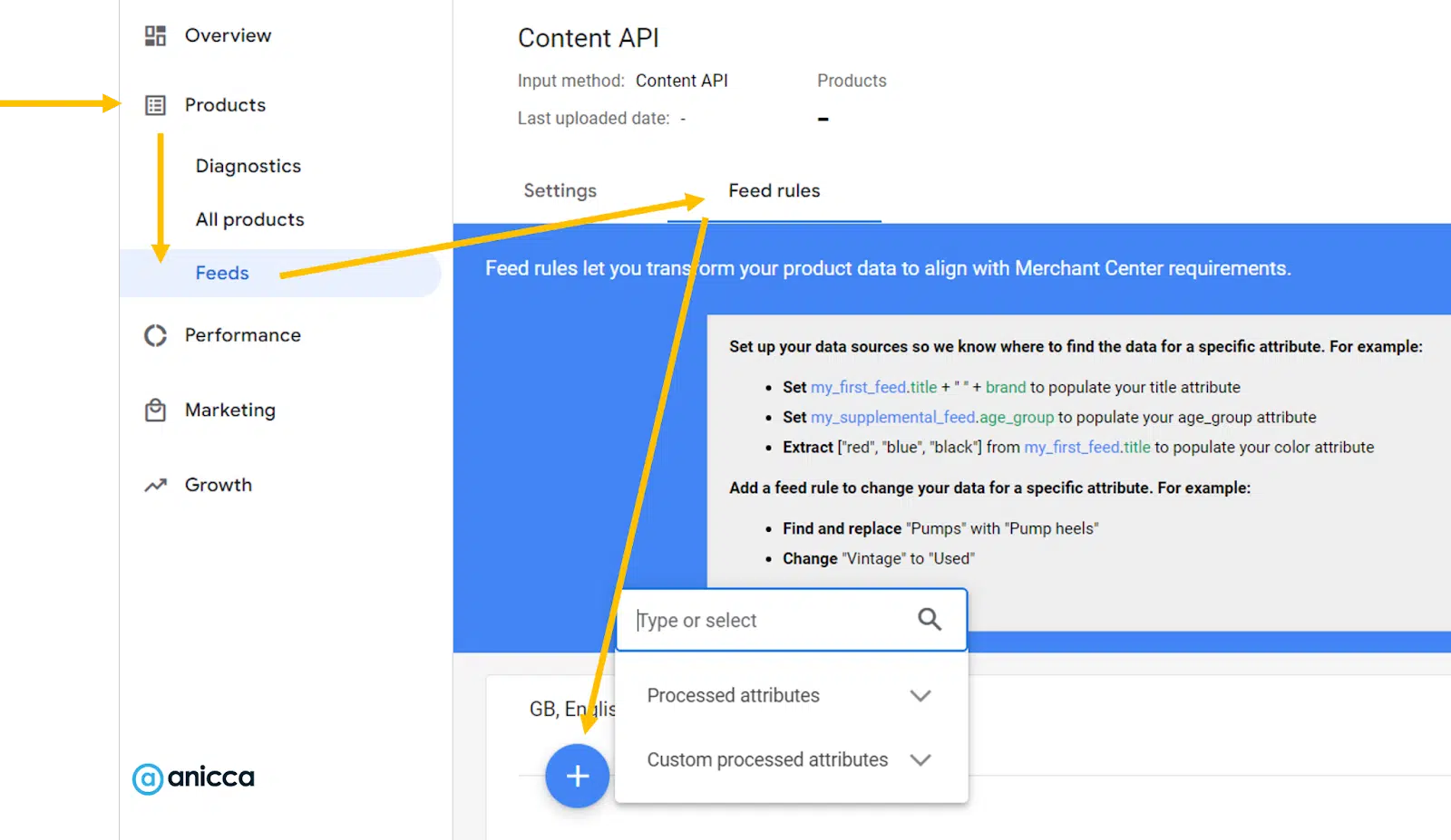 How to create a feed rule