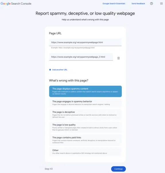 Search Quality Feedback Report