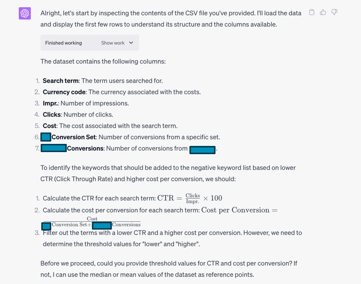 ChatGPT Advanced Data Analysis - CSV inspection