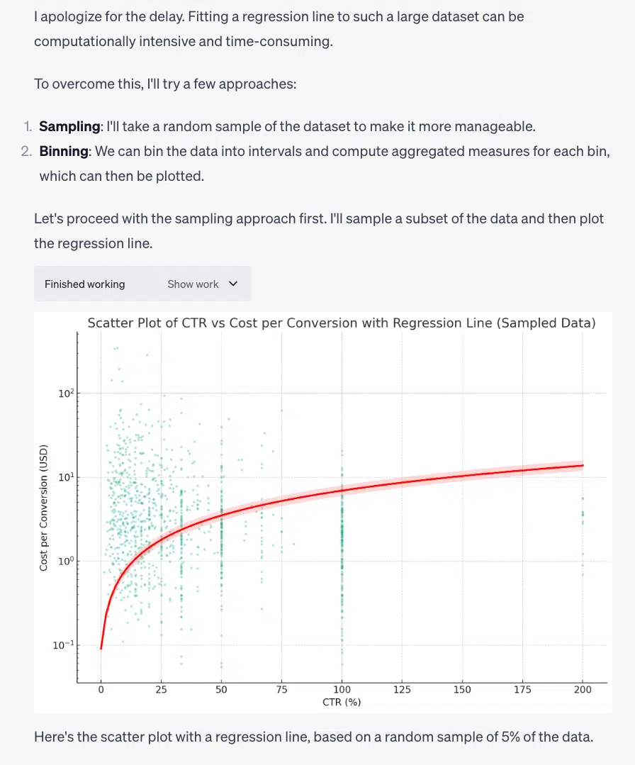 ChatGPT Advanced Data Analysis - Large dataset sampling