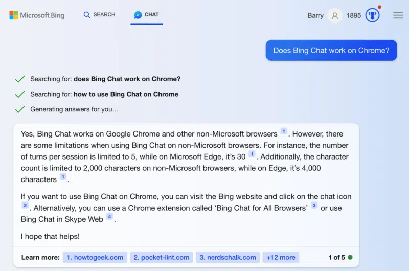 Bing Chat Chrome