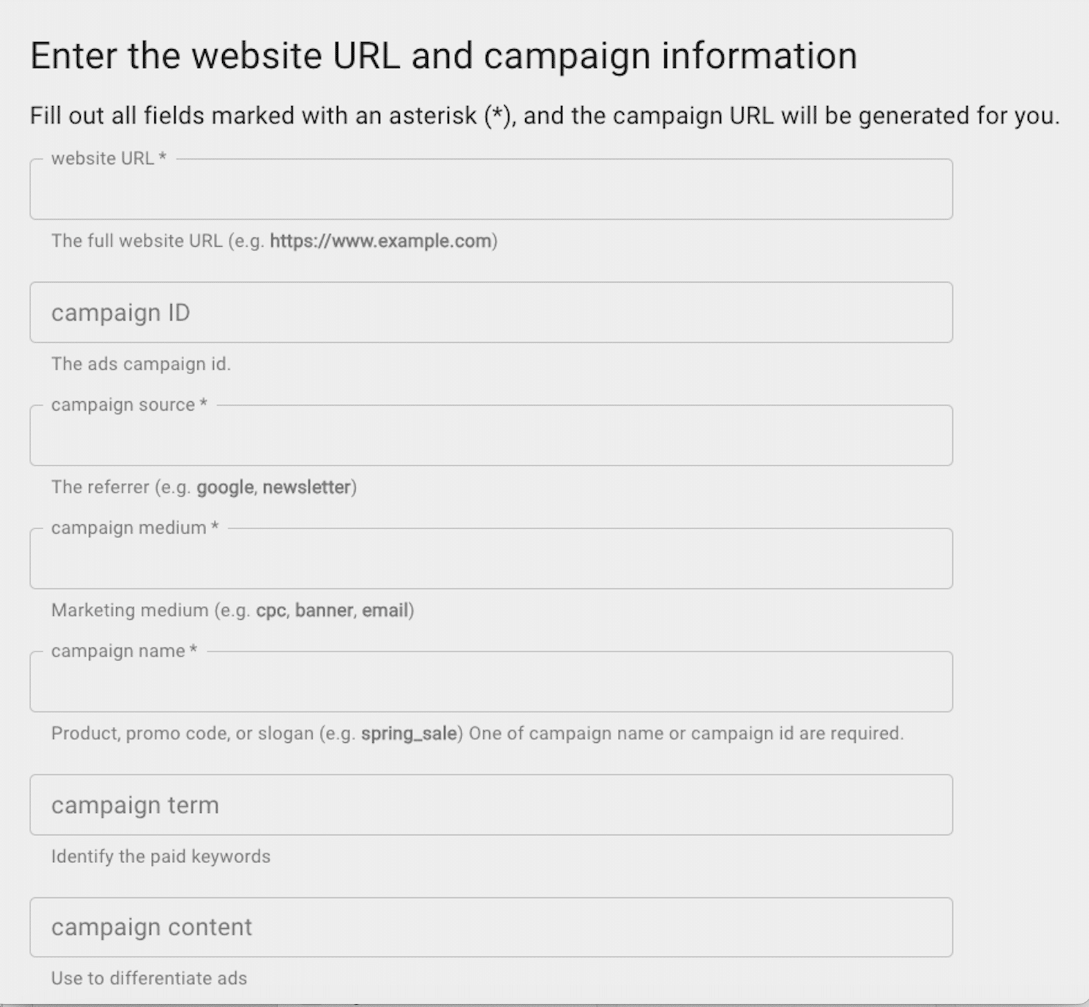 Google's Campaign URL Builder