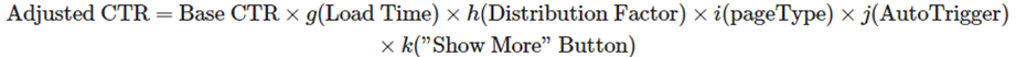 SGE adjusted CTR formula - with distribution factor