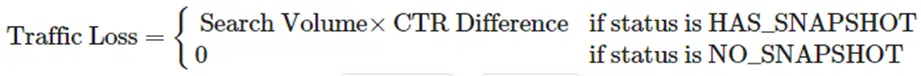 SGE traffic loss formula - with or without snapshot