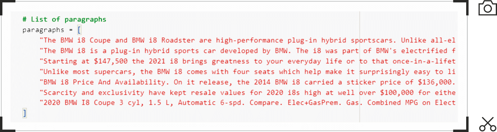 bmw i8 - list of paragraphs